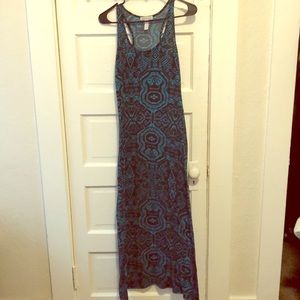 Aztec print Razorback maxi dress